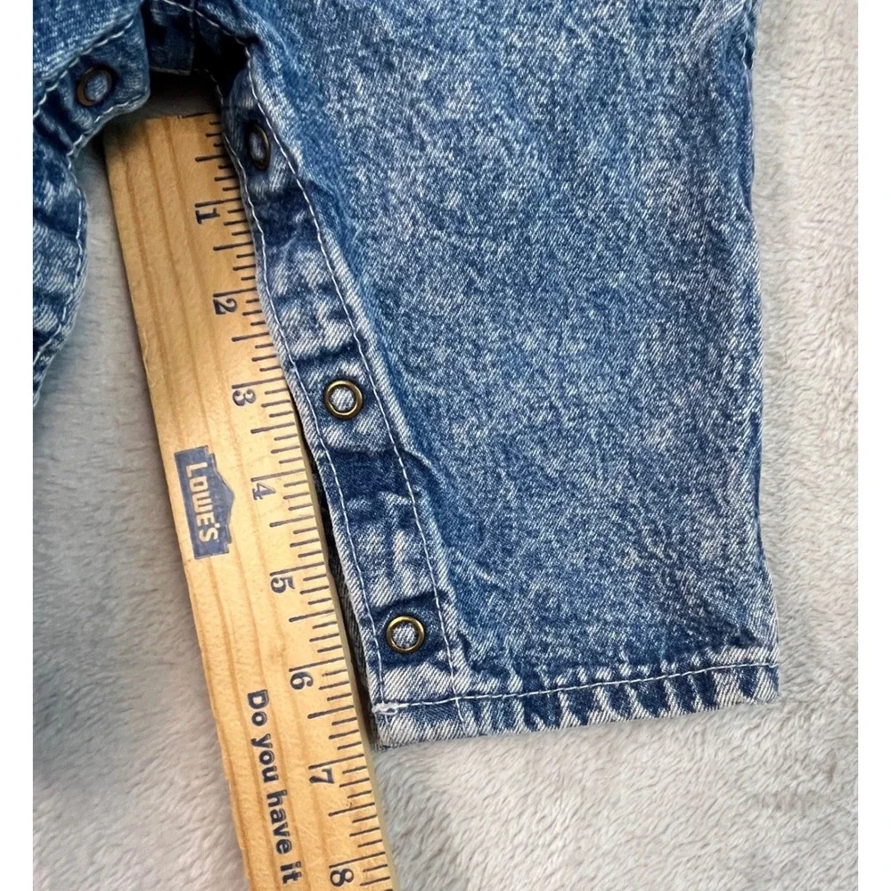 Vintage OshKosh‎ Bgosh Denim Overalls Vestbak Acid Wash 6/9M Cotton 80s 90s Blue